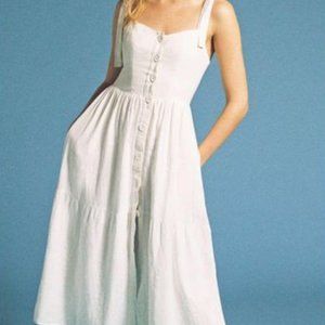 Urban Outfitters positano white tie-shoulder midi dress
